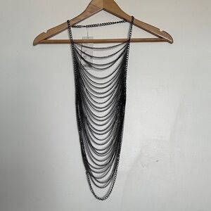 URBAN OUTFITTERS Cascading Black Chain Necklace - New With Tags